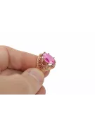 Originálny produkt Vintage 14k s ružovým zlatým ametystovým krúžkom vintage unikátny VRC003R